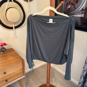 Athleta inky teal boatneck tee size small